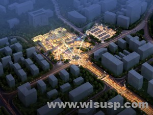 威海市中心区人民广场及东侧地块节点地下空间鸟瞰图